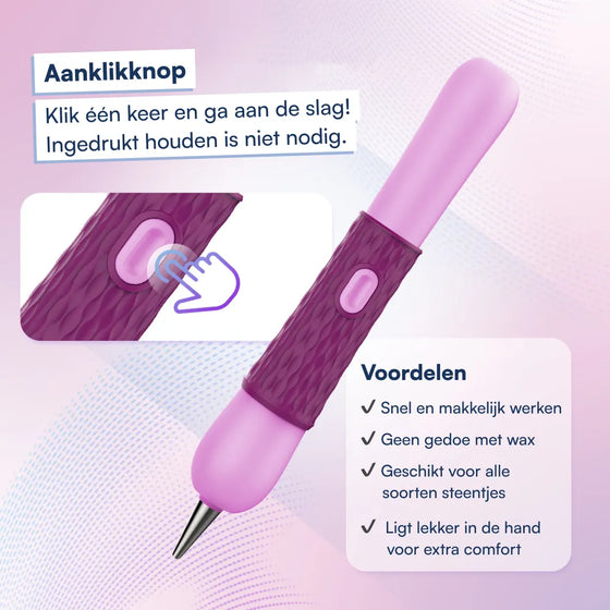 Elektrische diamond painting pen aan knop