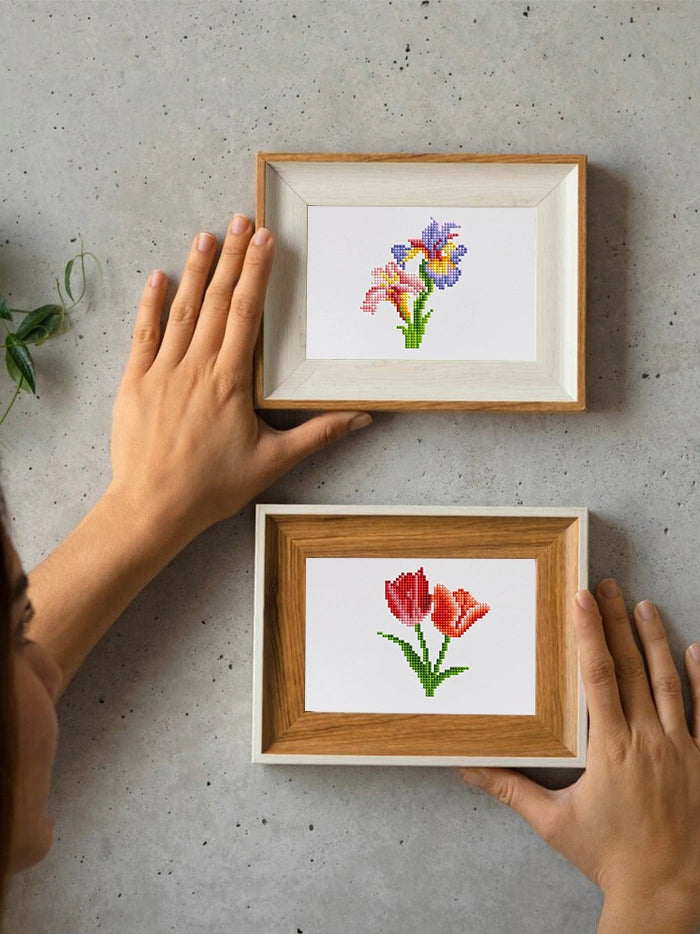 Bloemen Mini Diamond Painting - Natuurlijk Mooi (12 Stuks) - Diamond Painting Pro