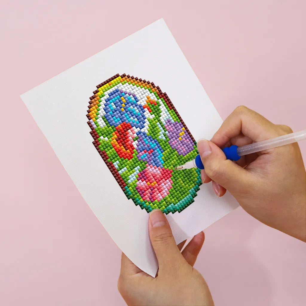 Bloemenraam Mini Diamond Painting set (12 stuks) - Diamond Painting Pro