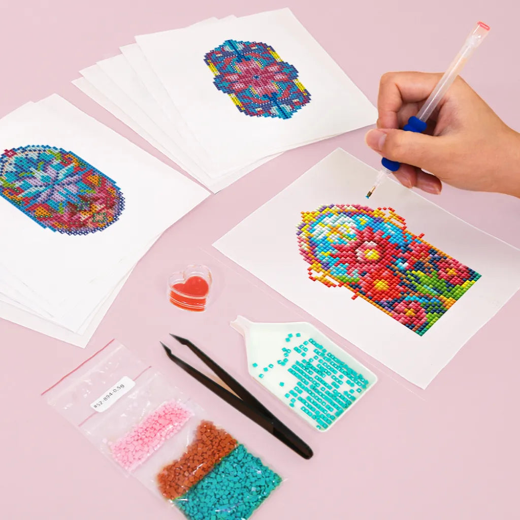 Bloemenraam Mini Diamond Painting set (12 stuks) - Diamond Painting Pro