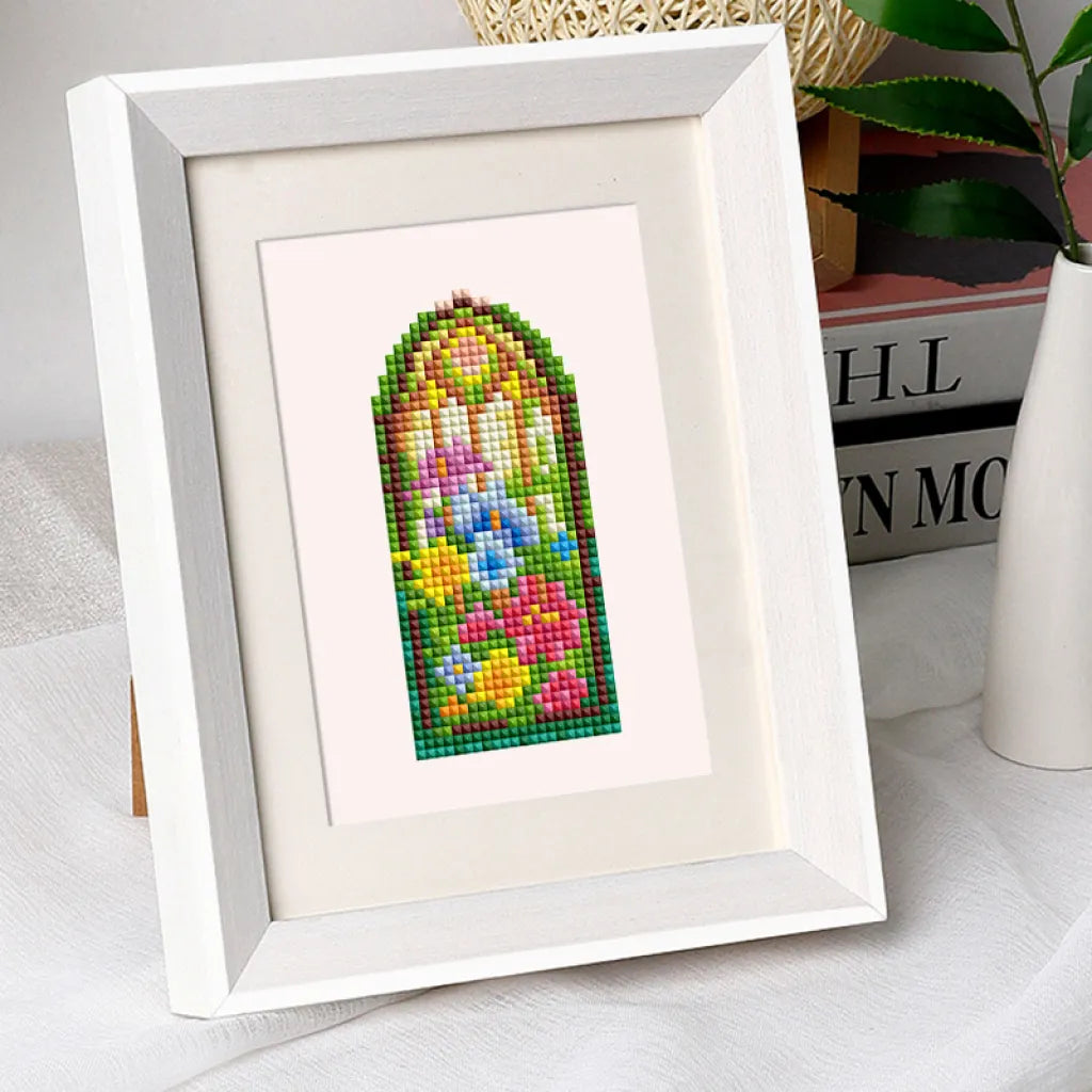 Bloemenraam Mini Diamond Painting set (12 stuks) - Diamond Painting Pro