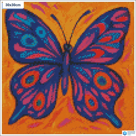 Diamond painting Abstracte vlinder vierkante stenen 30x30cm - kind