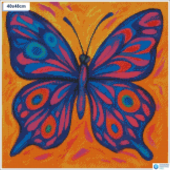 Diamond painting Abstracte vlinder vierkante stenen 40x40cm - kind