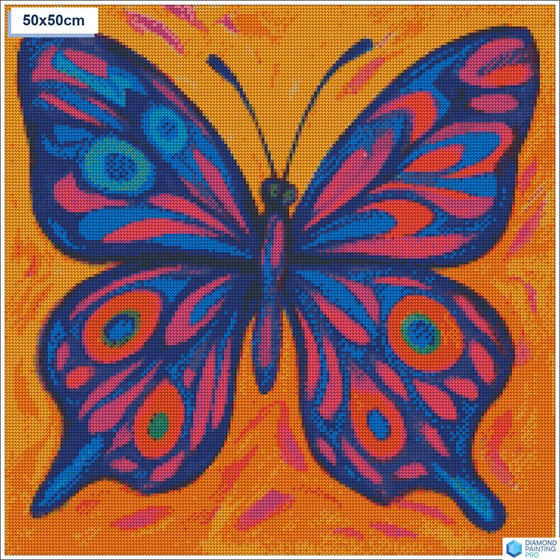 Diamond painting Abstracte vlinder vierkante stenen 50x50cm - kind
