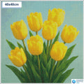 Diamond painting gele tulpen 40x40cm ronde steentjes - kruidvat