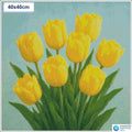 Diamond painting gele tulpen 40x40cm vierkante steentjes - kruidvat