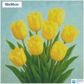 Diamond painting gele tulpen 50x50cm ronde steentjes - kruidvat