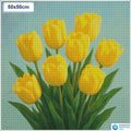Diamond painting gele tulpen 50x50cm vierkante steentjes - kruidvat