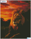 Diamond painting Leeuw zonsondergang dieren vierkante stenen 40x50cm - kruidvat