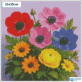 Diamond painting lentebloemen 30x30cm ronde steentjes - kind