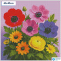 Diamond painting lentebloemen 40x40cm ronde steentjes - kind