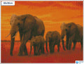 Diamond painting lopende olifantenfamilie vierkante stenen 30x40cm - disney