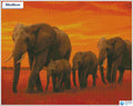 Diamond painting lopende olifantenfamilie vierkante stenen 40x50cm - disney