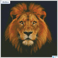 Diamond painting Majestueuze leeuwenkop vierkante stenen 30x30cm - Nederland