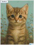 Diamond painting Schattige kat grote ogen vierkante stenen 30x40cm - Nederland