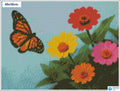 Diamond painting vliegende vlinder bij bloemen vierkante stenen 30x40cm - hema