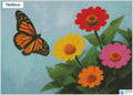 Diamond painting vliegende vlinder bij bloemen vierkante stenen 50x70cm - hema