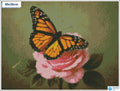 Diamond painting vlinder roze roos ronde stenen 30×40 cm - Kruidvat