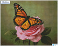 Diamond painting vlinder roze roos vierkante stenen 40×50 cm - Kruidvat