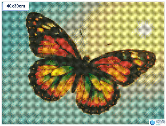 Diamond painting vlinder zon vierkante stenen 30x40cm - kruidvat