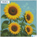 Diamond painting zonnebloemen 40x40cm vierkante steentjes - 5D diamant kit