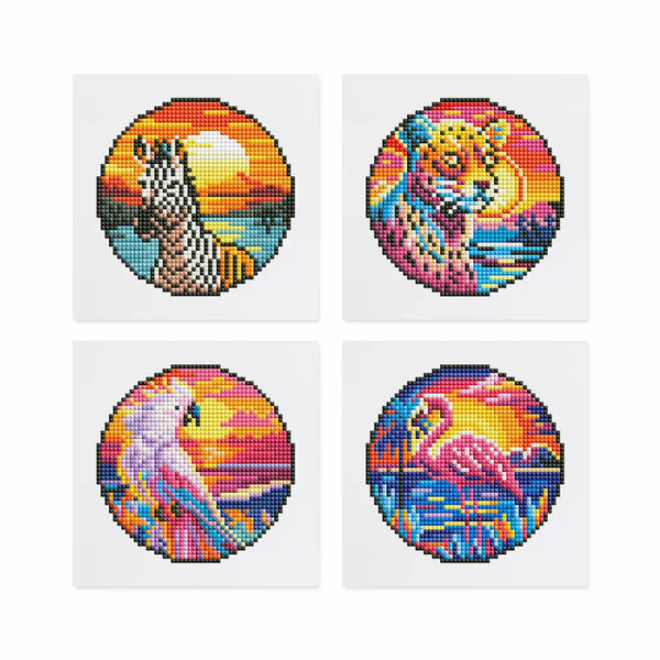 Dieren Mix Mini Diamond Painting set (4 stuks) - Diamond Painting Pro