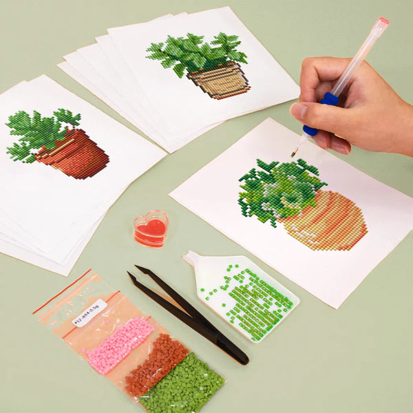 Kamerplanten Mini Diamond Painting set (12 stuks) - Diamond Painting Pro