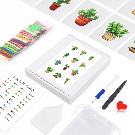 Kamerplanten Mini Diamond Painting set (12 stuks) - Diamond Painting Pro