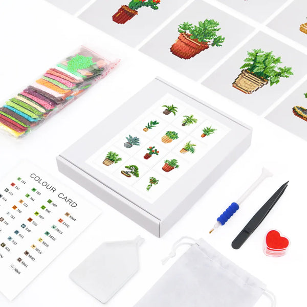 Kamerplanten Mini Diamond Painting set (12 stuks) - Diamond Painting Pro
