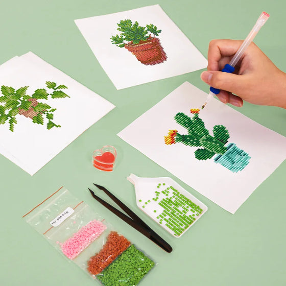 Kamerplanten Mini Diamond Painting set (4 stuks) - Diamond Painting Pro