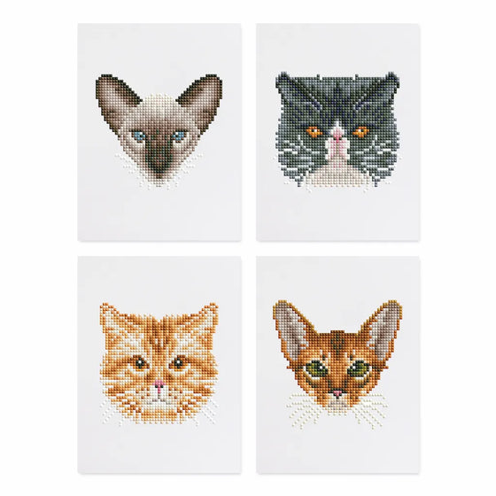 Katten Mini Diamond Painting set (4 stuks) - Diamond Painting Pro