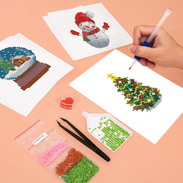 Kerst Mini Diamond Painting set (6 stuks) - Diamond Painting Pro