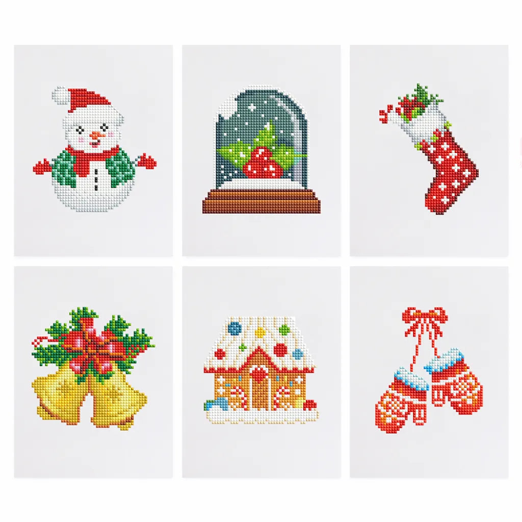 Kerstdecoraties Mini Diamond Painting set (6 stuks) - Diamond Painting Pro