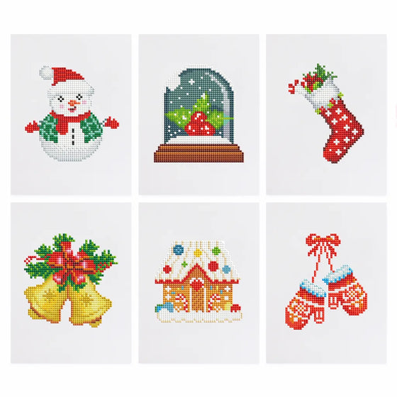 Kerstdecoraties Mini Diamond Painting set (6 stuks) - Diamond Painting Pro