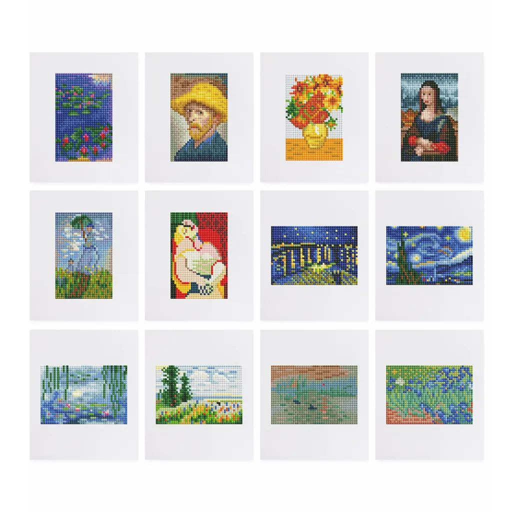 Kunstwerken Mini Diamond Painting set (12 stuks) - Diamond Painting Pro