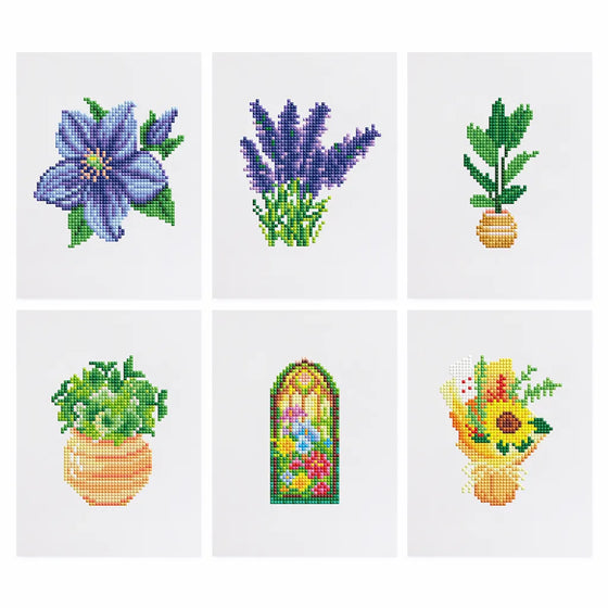 Mix Bloemen en Planten Mini Diamond Painting set (6 stuks) - Diamond Painting Pro