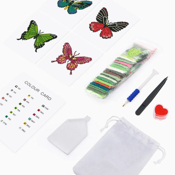 Vlinders Mini Diamond Painting set (4 stuks) - Diamond Painting Pro