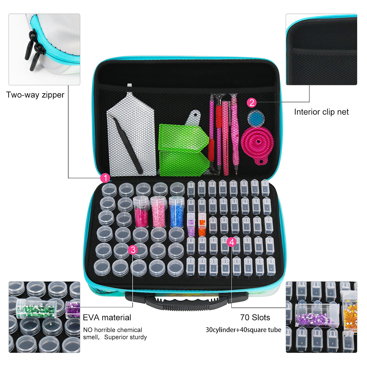 Mega Opberg Koffer met Accessoires - Diamond Painting Pro